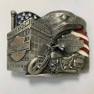 Harley Davidson 1993 Belt Buckle Freedom Protector  Flag Eagle Building …